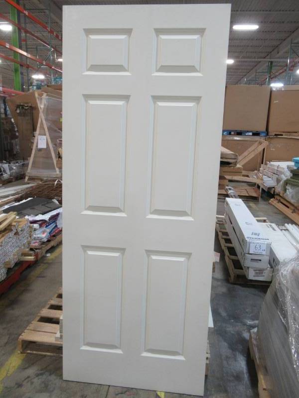 lot 50 image: ReliaBilt Colonist Primed 6-Panel Hollow Core Molded Composite Slab Door (Common 32-in X 80-in) 166044