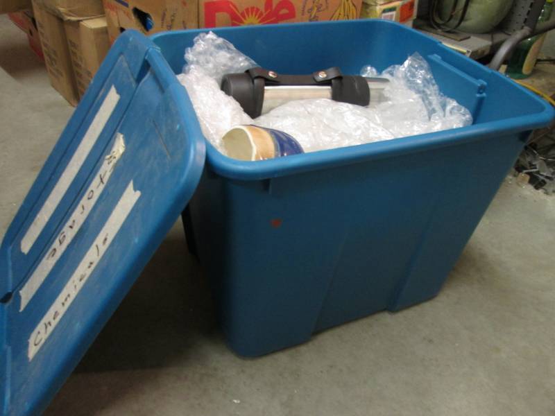 Lot of Misc in Tote with Lid  RM4...