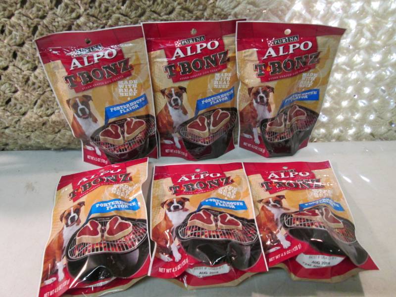 6 Bags of Purina Alpo T-Bonz Dog Tr...