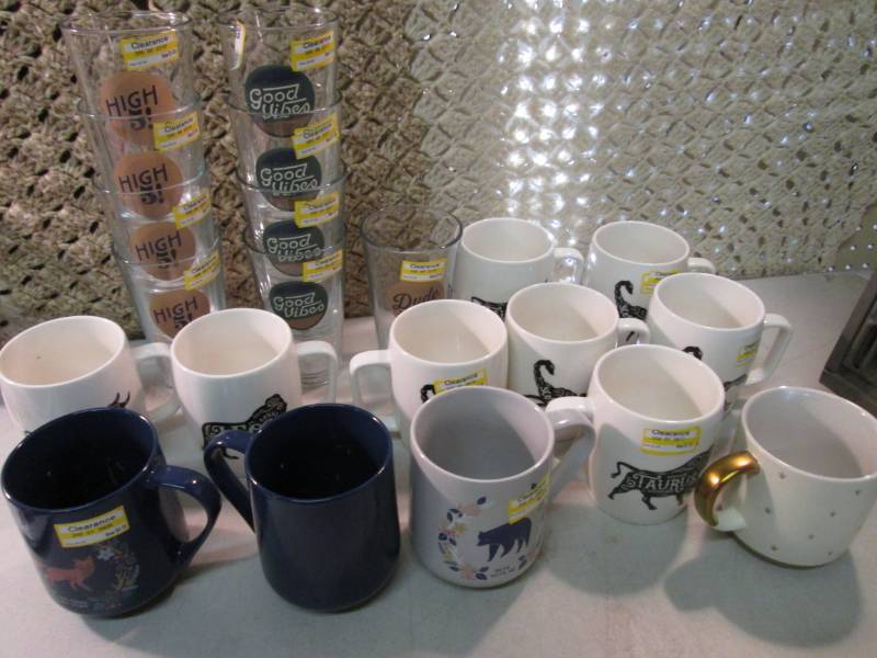 Lot of Glasses and Coffee Mugs  F-0...