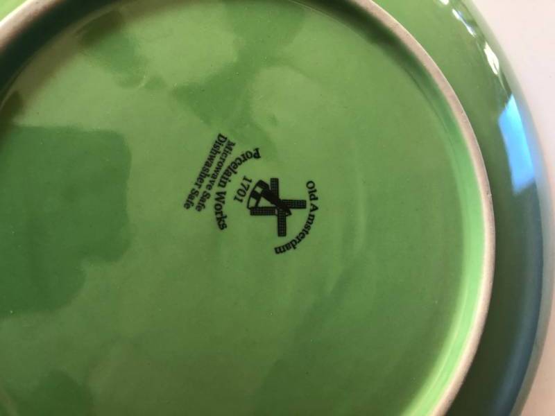 lot 11 image: Very Rare Display Sample Huge Old Amsterdam Green Teacup & Saucer - Could Have Whole Pot Of Coffee & It Still Would Only Be Half Full - Excellent Condition - No Chips OR Cracks