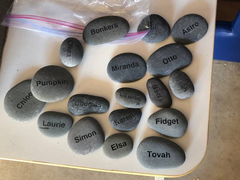 lot 17 image: Large Lot Of Inspirational Garden Pathway Stepping Stones Or Front Porch Stone Decor - Great Condition