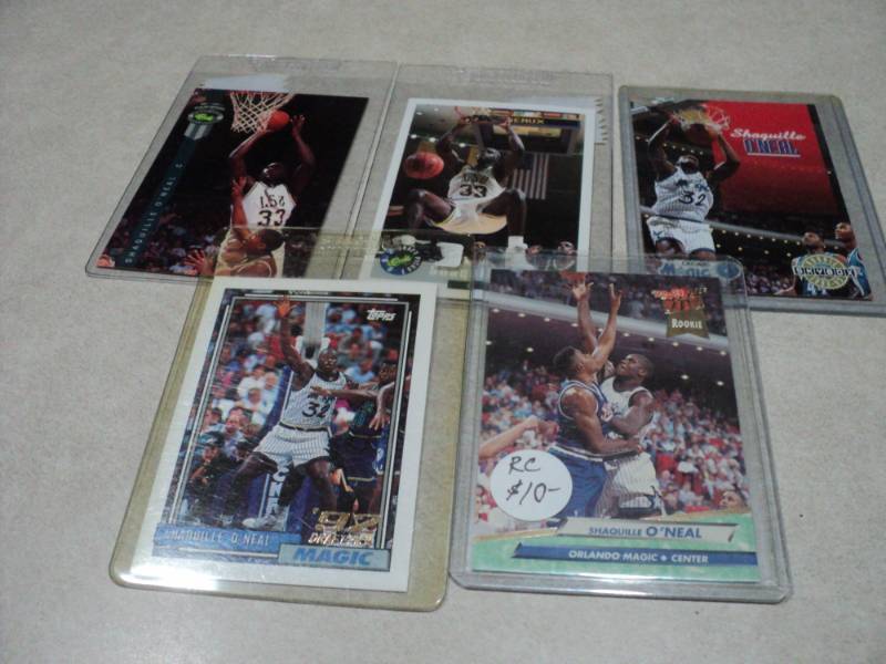 5 Shaquille ONeal Rookie Cards...