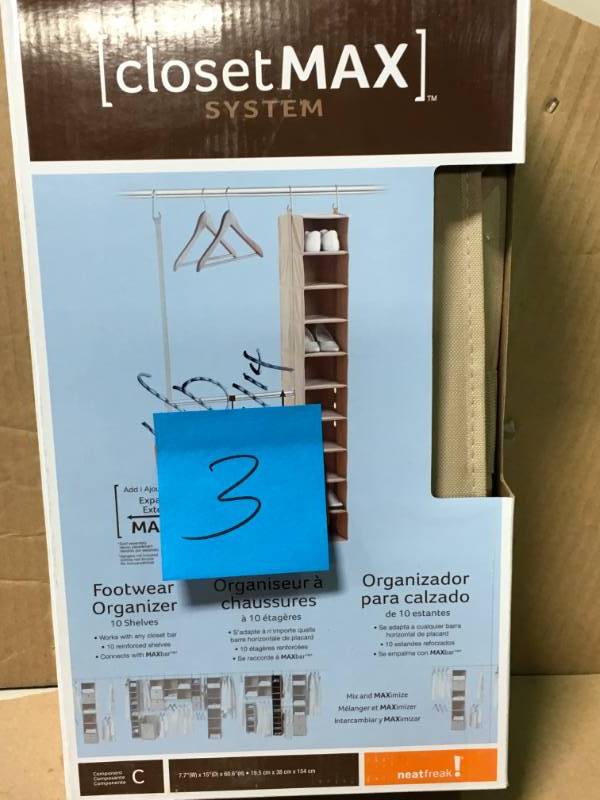 lot 3 image: neatfreak 10-Shelf Shoe Organizer not used