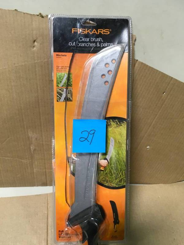 lot 29 image: Fiskars Machete (24 in. ) in like new condition