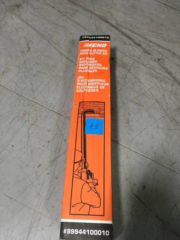 lot 43 image: ECHO Standard Rain Gutter Cleaning Kit for Leaf Blowers open box in like new condition