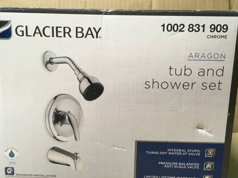lot 48 image: Glacier Bay Aragon Single-Handle 1-Spray Tub and Shower Faucet in Chrome (Valve Included) not used