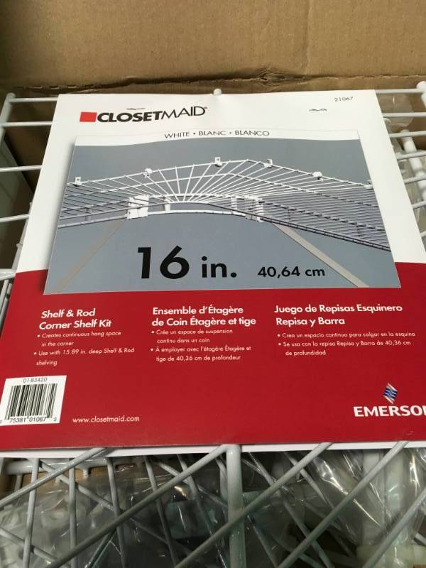 Closetmaid Ventilated Wire Corner Shelf For 16 In Shelf And Rod