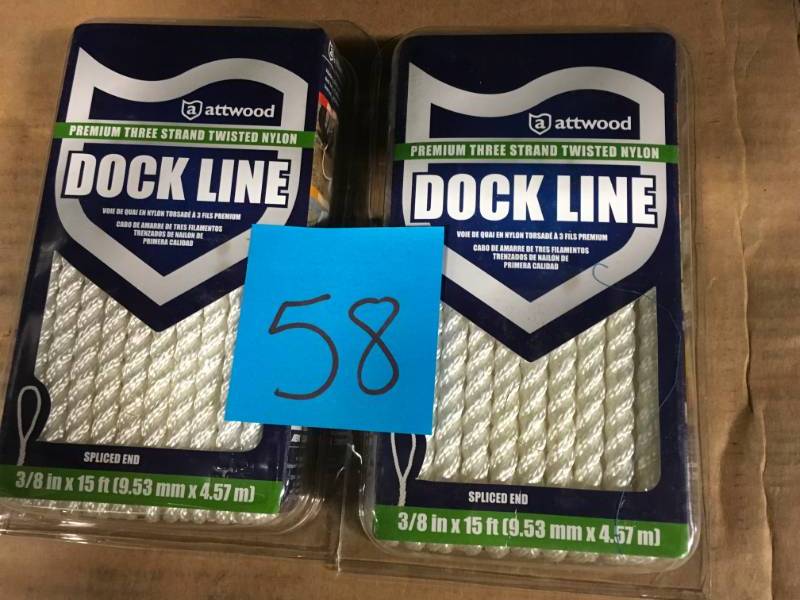 lot 58 image: ATTWOOD 38 in. x 15 ft. Twisted Dockline LOT OF 2 not used