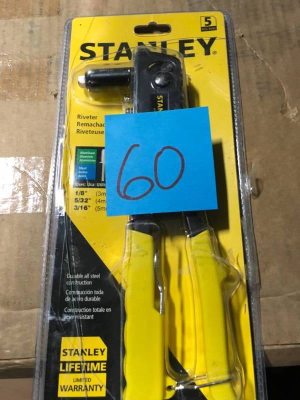 lot 60 image: Stanley 10 in. Medium Duty Riveter open box in like new condition
