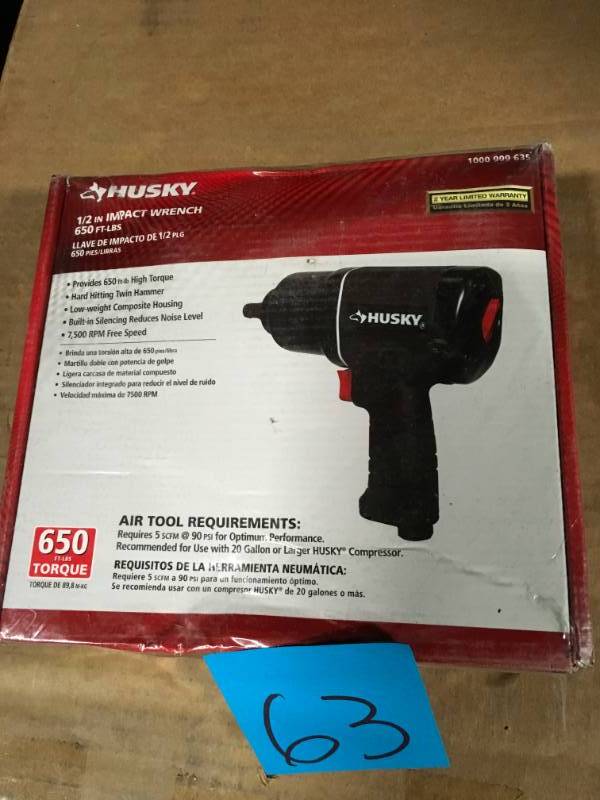 lot 63 image: Husky 12 Impact Wrench in good condition