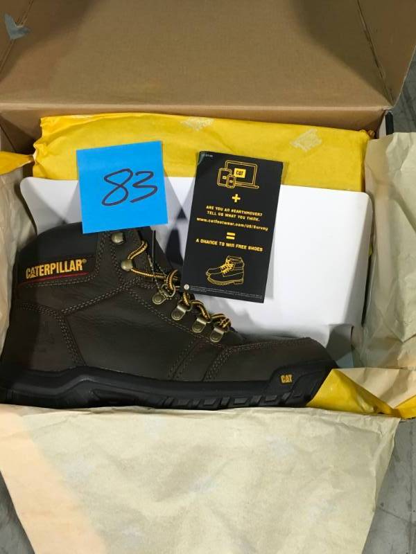lot 83 image: CAT FOOTWEAR OUTLINE STEEL TOE - SEAL BROWN 10.5(M) WORK BOOT not used