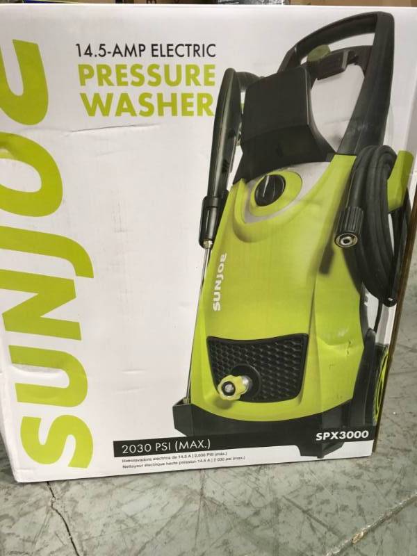 lot 88 image: Sun Joe Pressure Joe 2,030 psi 1.76 GPM 14.5 Amp Electric Pressure Washer open box in like new condition