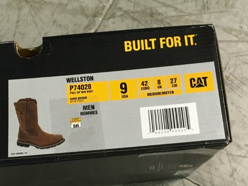 lot 89 image: CAT Footwear Wellston Mens Size 9M Dark Brown Work Boots not used