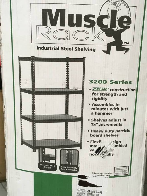 lot 95 image: Edsal UR-364BLK Heavy Duty Steel Industrial Shelving, 3200 lbs Capacity, 36 Wide not used