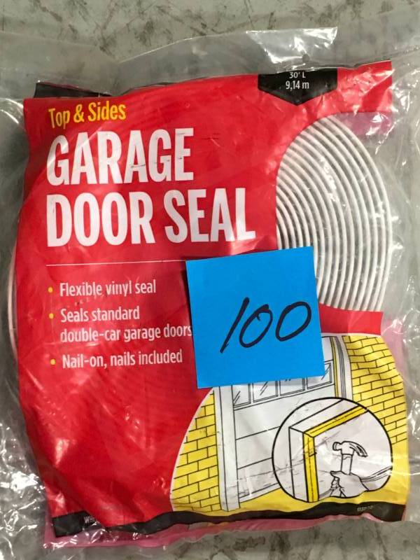lot 100 image: M-D Building Products 1 in. x 30 ft. Vinyl Garage Door Weatherstrip not used