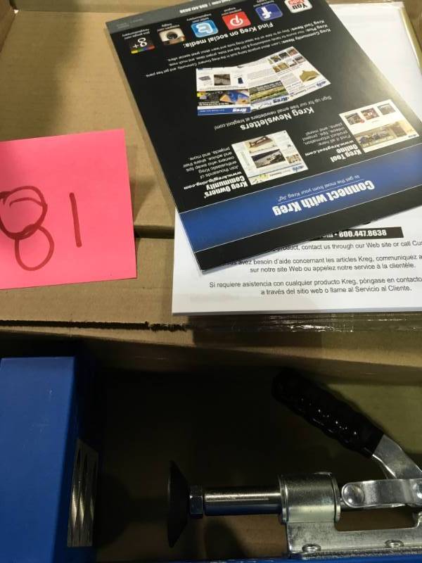 lot 81 image: Kreg K4 Pocket-Hole System open box in like new condition