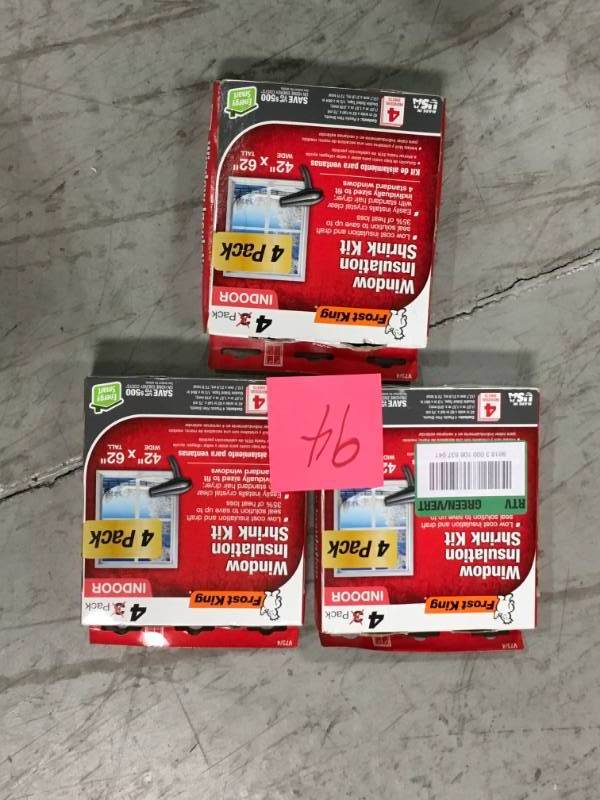 lot 94 image: Frost King EO Indoor Window Insulation Kit (4 per Pack) LOT 3 not used