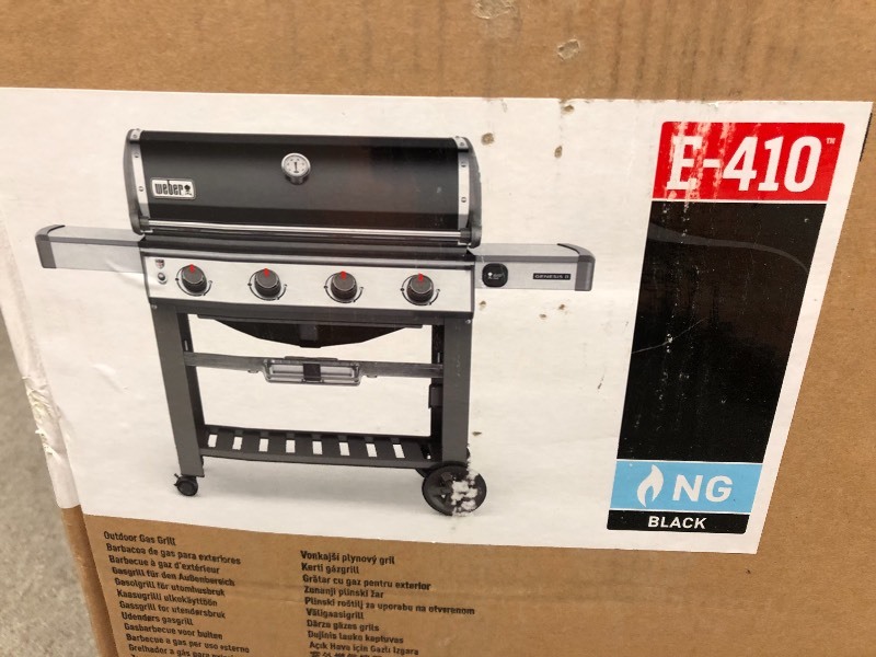 lot 101 image: Weber Genesis II E- 410 67010001 4-Burner Natural Gas Grill Black open box not used