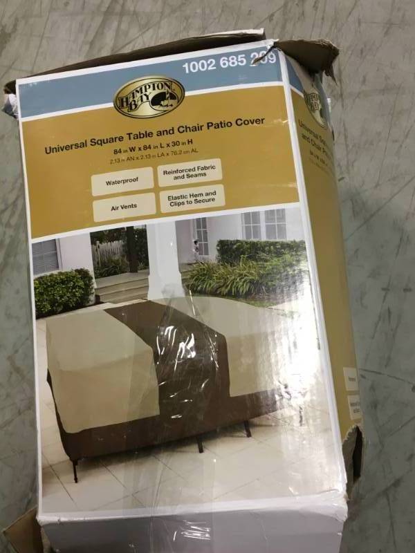 Hampton Bay Patio Table and Chair Cover open box in like new condition