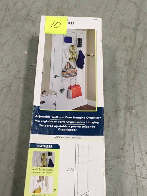 ClosetMaid Over-the-Door Adjustable Hanging 21-Hook Rack Organizer in White not used
