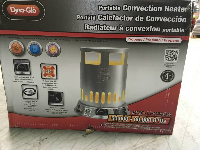 Dyna-Glo 50K - 80K BTU LP Convection Heater open box in like new condition