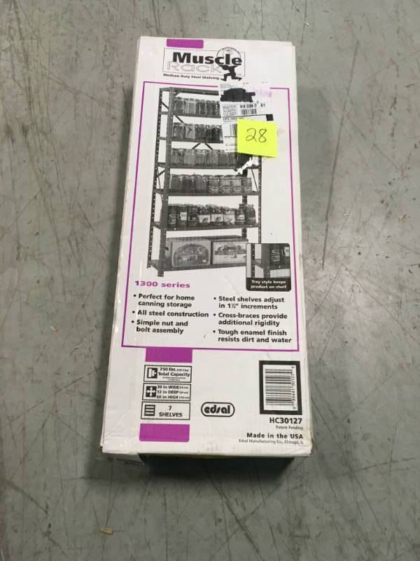 Edsal 60 in. H x 30 in. W x 12 in. D Steel Canning Shelving Unit in Gray not used