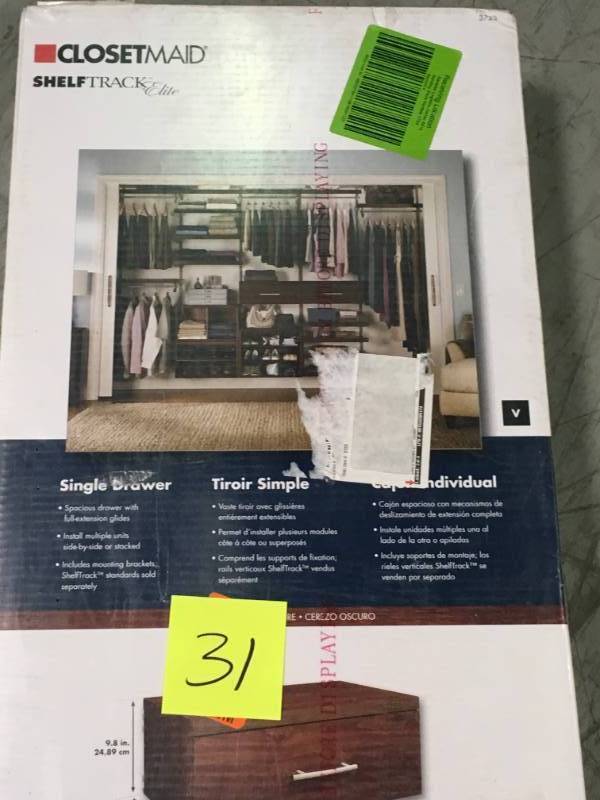ClosetMaid Elite 23.60 in. x 9.80 in. Wood Drawer in Dark Cherry not used