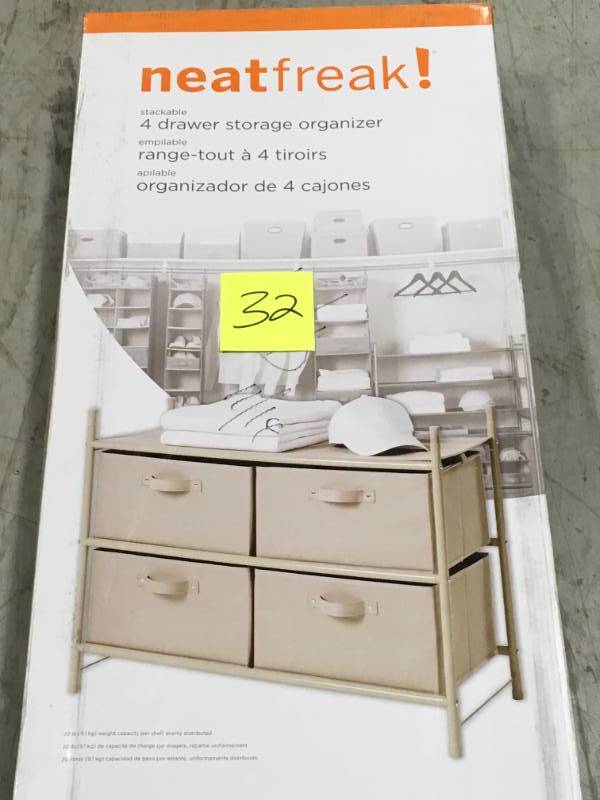 neatfreak 32 in. W 4-Bin Shelf Unit not used