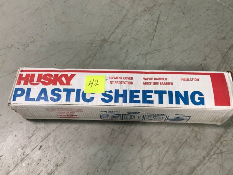 HUSKY 20 ft. x 50 ft. Clear 6 mil Plastic Sheeting not used