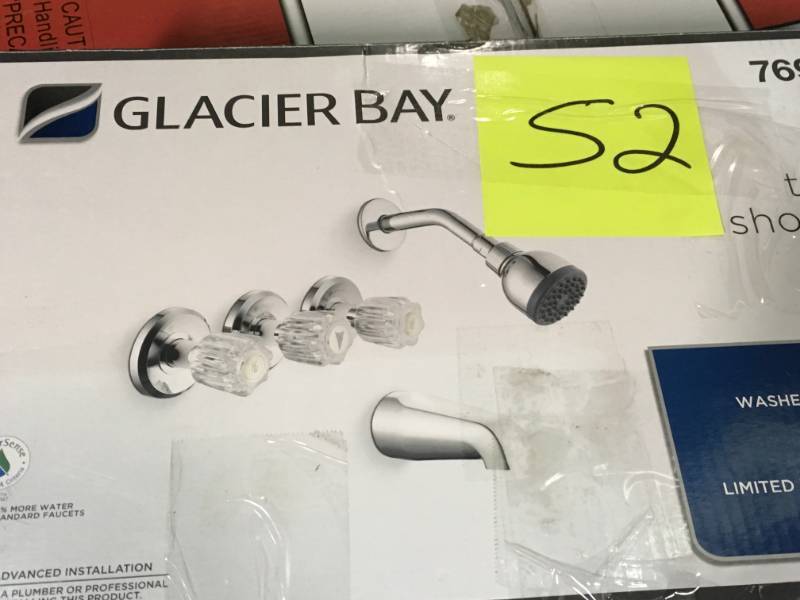 Glacier Bay Aragon 3-Handle 1-Spray WaterSense Tub and Shower Faucet in Chrome (Valve Included) not used