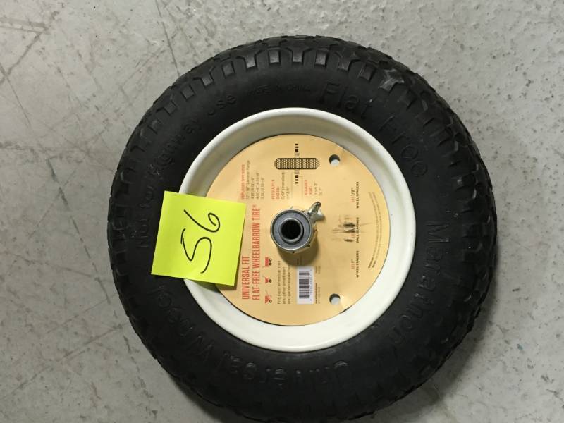 Marathon 14-12 in. Flat-Free Wheel for Wheelbarrows