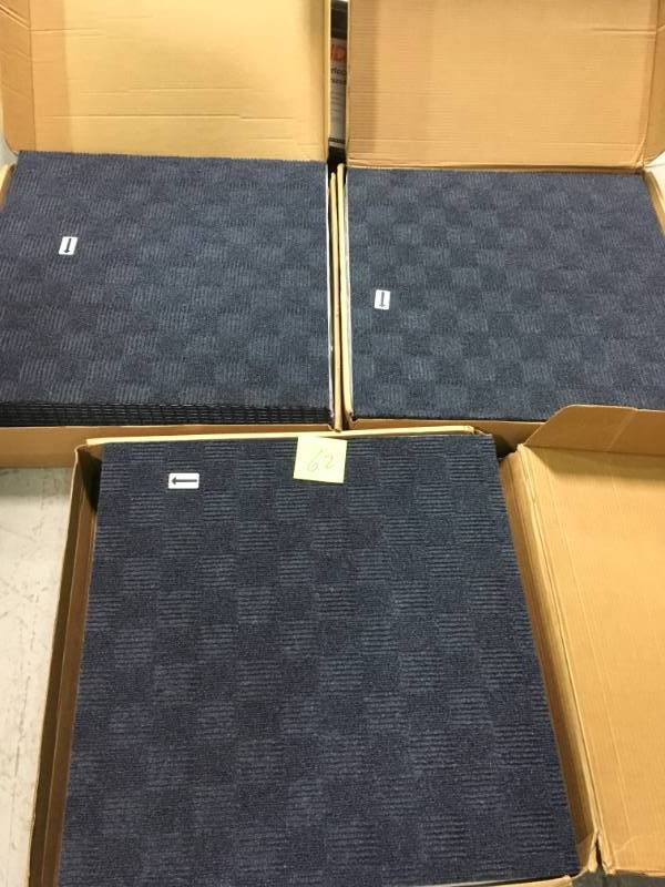 First Impressions City Block Ocean Blue Texture 24 in. x 24 in. Carpet Tile (15 TilesCase) 3 CASES not used