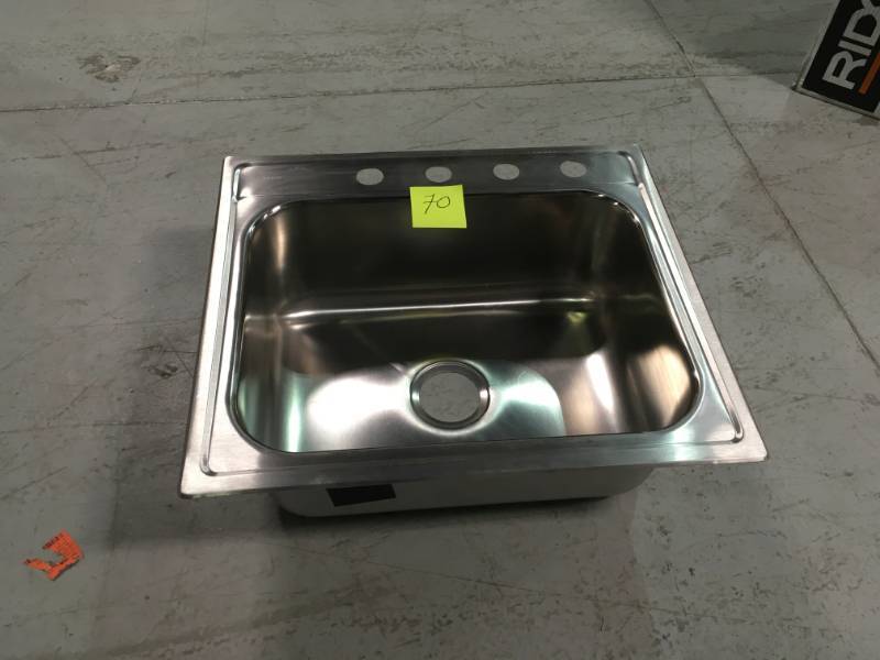 Elkay Drop-In Stainless Steel 25 in. 4-Hole Single Bowl Kitchen Sink not used
