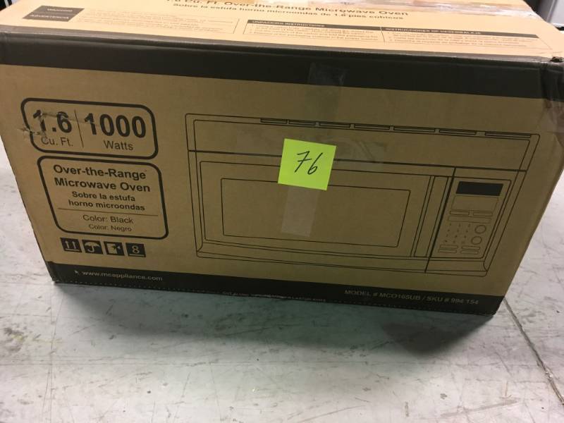 Magic Chef 1.6 cu. ft. Over the Range Microwave in Black in like new condition