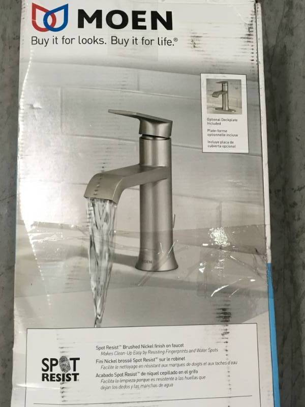 MOEN Genta Single Hole Single-Handle Bathroom Faucet in Spot Resist Brushed Nickel not used