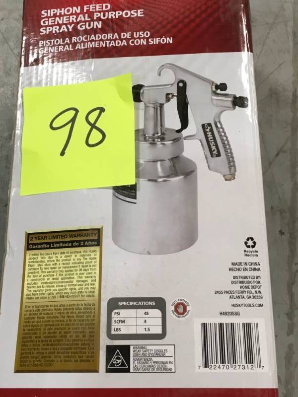 Husky Siphon Feed General Purpose Spray Gun USED
