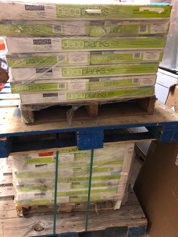 Nuvelle  Deco Planks Picket Fence Sun Baked 12 in. x 4 in. Wide x 24 in. Length Solid Hardwood Wall Planks (10 sq. ft.  case) not used 55 cases Model # NV10DP retail $ 5445