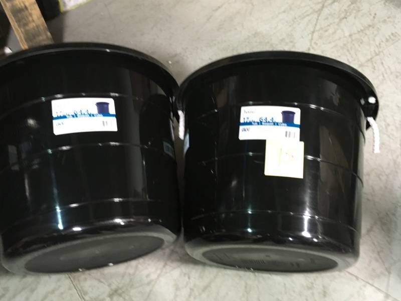 lot 15 image: HOMZ 17 Gal. Rope Handle Tub in Black (2-Pack) open box in like new condition
