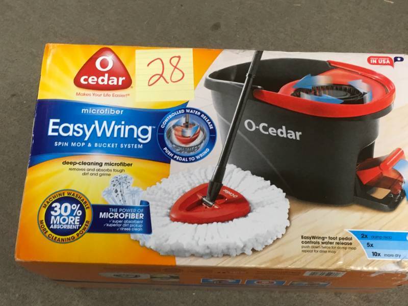 lot 28 image: O-Cedar Easy Wring Spin Mop open box in like new condition