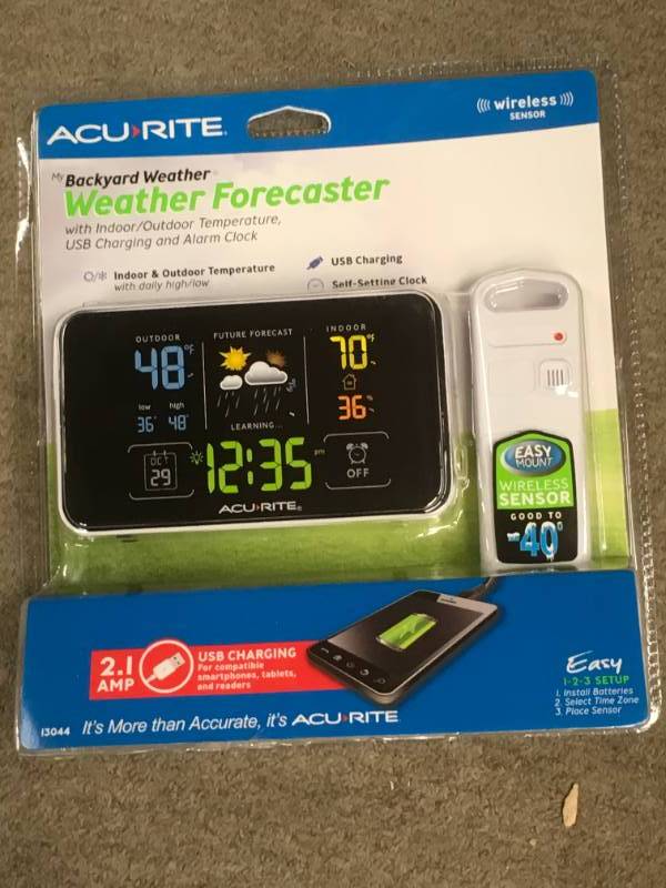 lot 31 image: AcuRite Digital Weather Forecaster with Alarm Clock not used