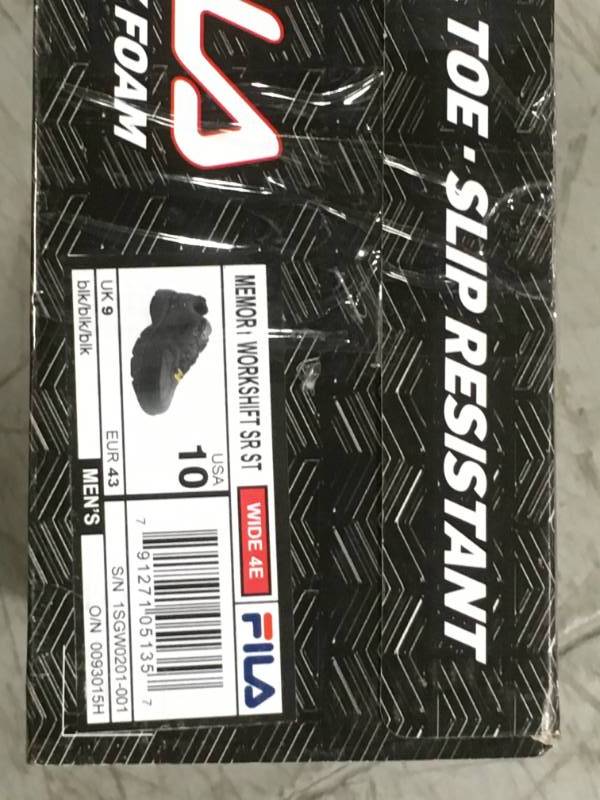 lot 62 image: Fila Memory Workshift Slip-Resistant Steel-Toe Mens Work Shoes Size 10 us not used