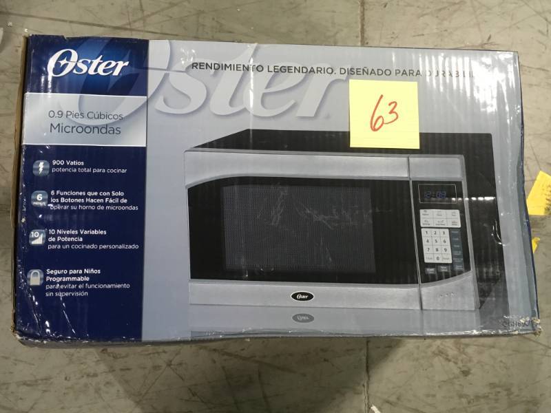 Oster 0.9-cu ft 900-Watt Countertop Microwave (Stainless/Black) at