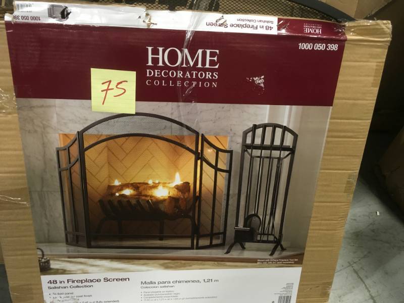 lot 75 image: Home Decorators Collection Salishan 3-Panel Fireplace Screen not used