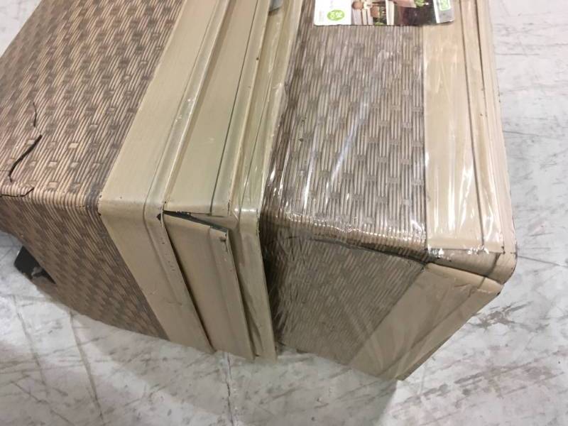 lot 86 image: Southern Patio Tri-Weave 24 in. W x 9.5 in. H Resin Deck Rail Planter LOT OF 5 SEE PHOTOS DAMAGE