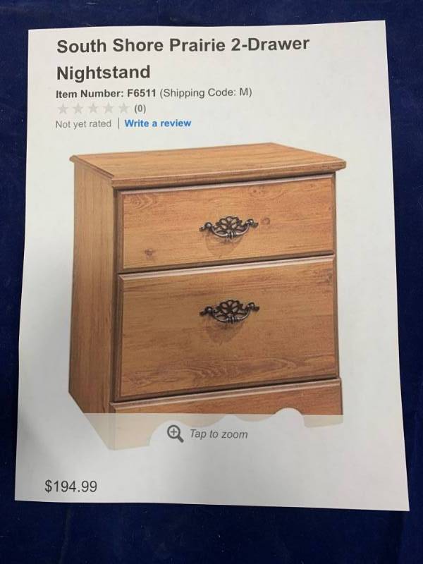 lot 5 image: South Shore Night Stand New in Box