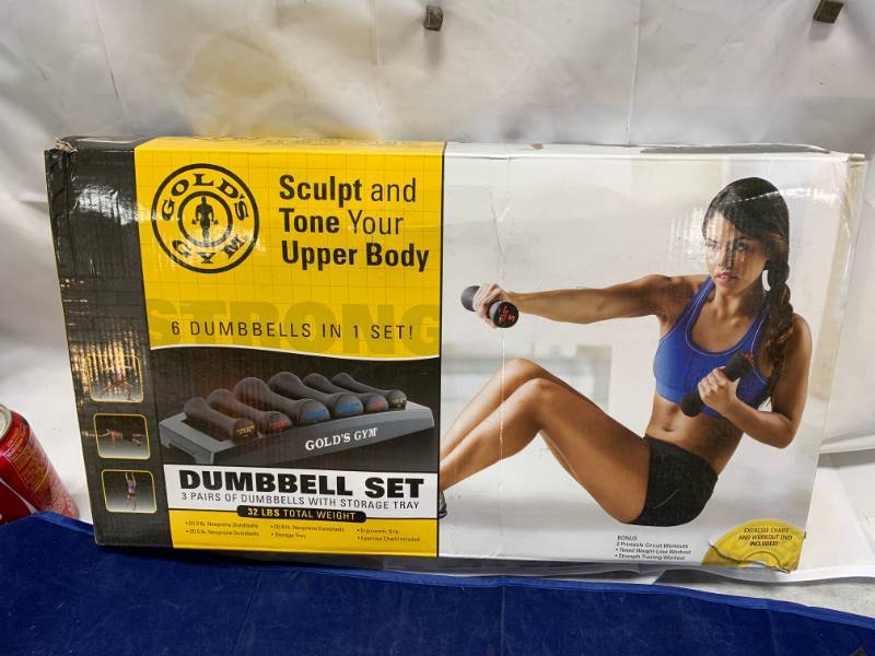 lot 12 image: Brand New Golds Gym Dumbbell Set