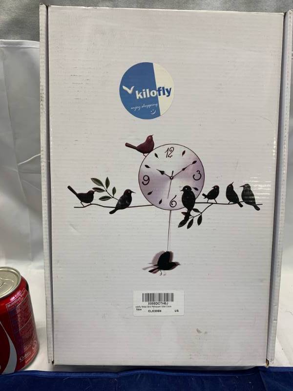lot 71 image: Metal Bird Pendulum Wall Clock