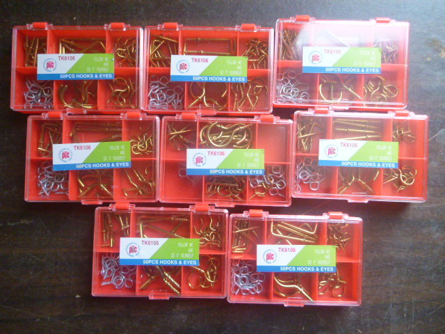 lot 123 image: 8 Packs of Hooks and Eyes