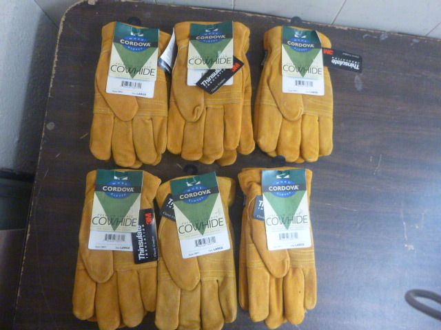 lot 145 image: 6 Pair of Cowhide Cordova Work Gloves